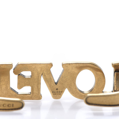 Gucci Metal Crystal Loved Palm Cuff Hand Piece Aged Gold 5 of 6