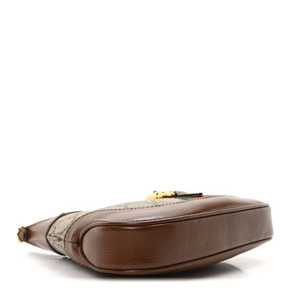 Gucci GG Supreme Monogram Azalea Calfskin Web Mini Jackie 1961 Hobo Beige Ebony Brown Sugar 4 of 10