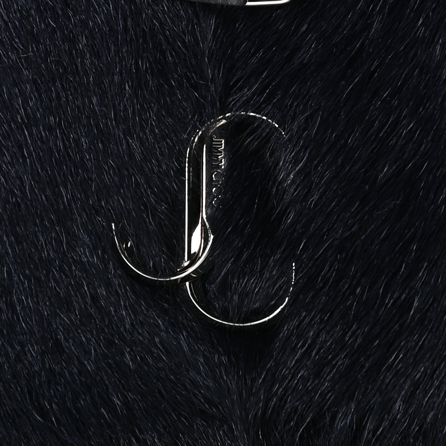 Faux Mink Varenne Chain Clutch Navy