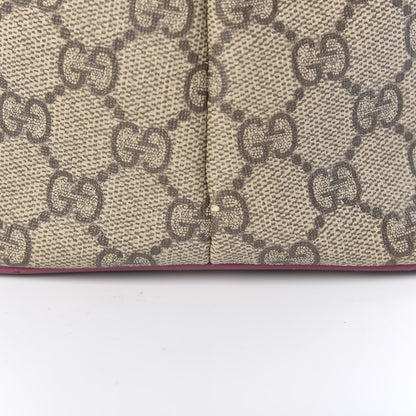 Gucci GG Supreme Monogram Medium Zippered Tote Beige New Rosette 13 of 15