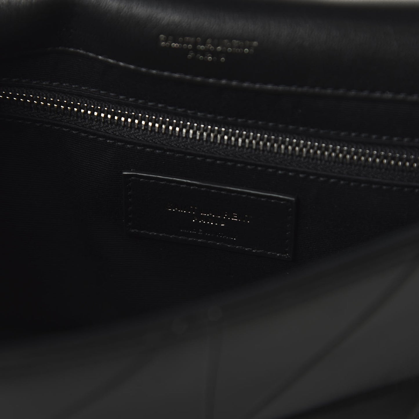 Lambskin Patchwork Micro Stud Monogram Medium Jamie Baguette Black