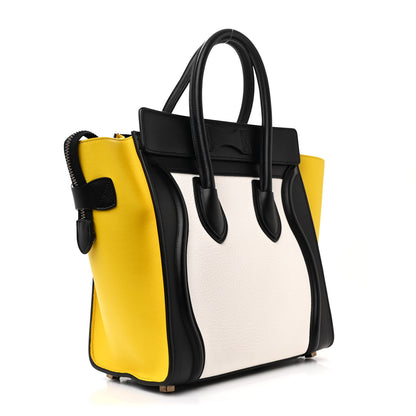 Celine Elephant Calfskin Micro Tri-Color Luggage Yellow Multicolor 3 of 11