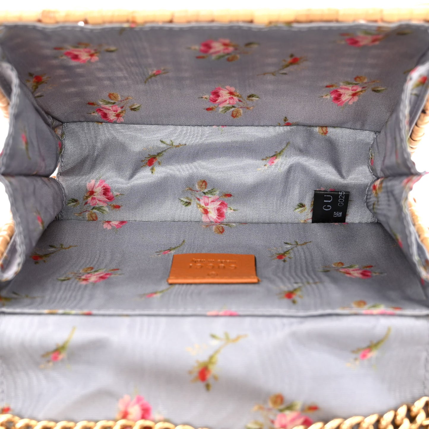 Glazed Wicker Mini Cestino Shoulder Bag Natural