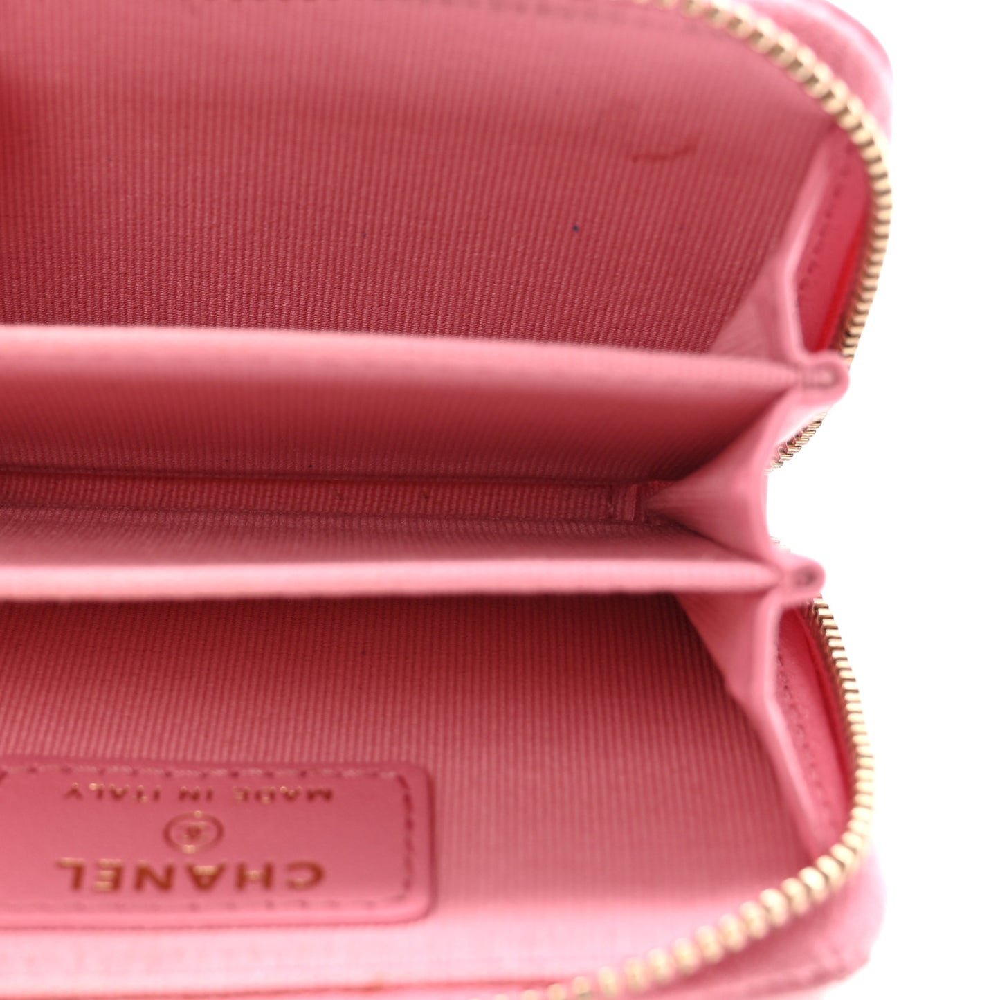 Lambskin Quilted Zip Coin Purse Pink