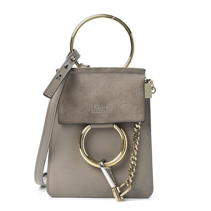 Chloe Suede Calfskin Mini Faye Bracelet Bag Motty Grey 1 of 10