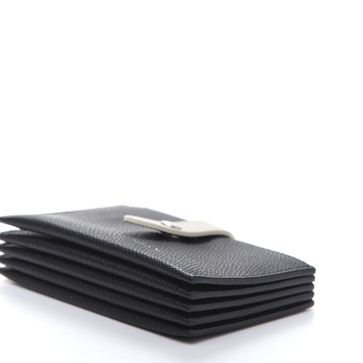 Celine Grained Shiny Calfskin Accordion Card Holder Black Chalk 8 of 8