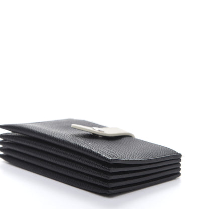 Celine Grained Shiny Calfskin Accordion Card Holder Black Chalk 8 of 8