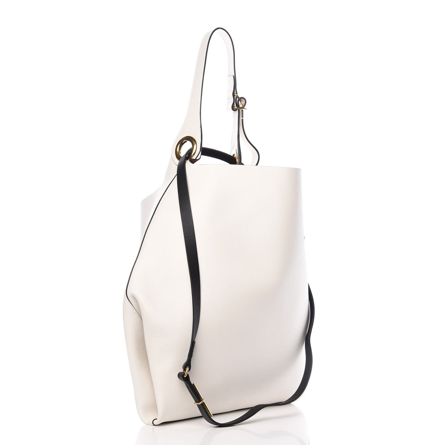 Calfskin Medium Grommet Hobo White