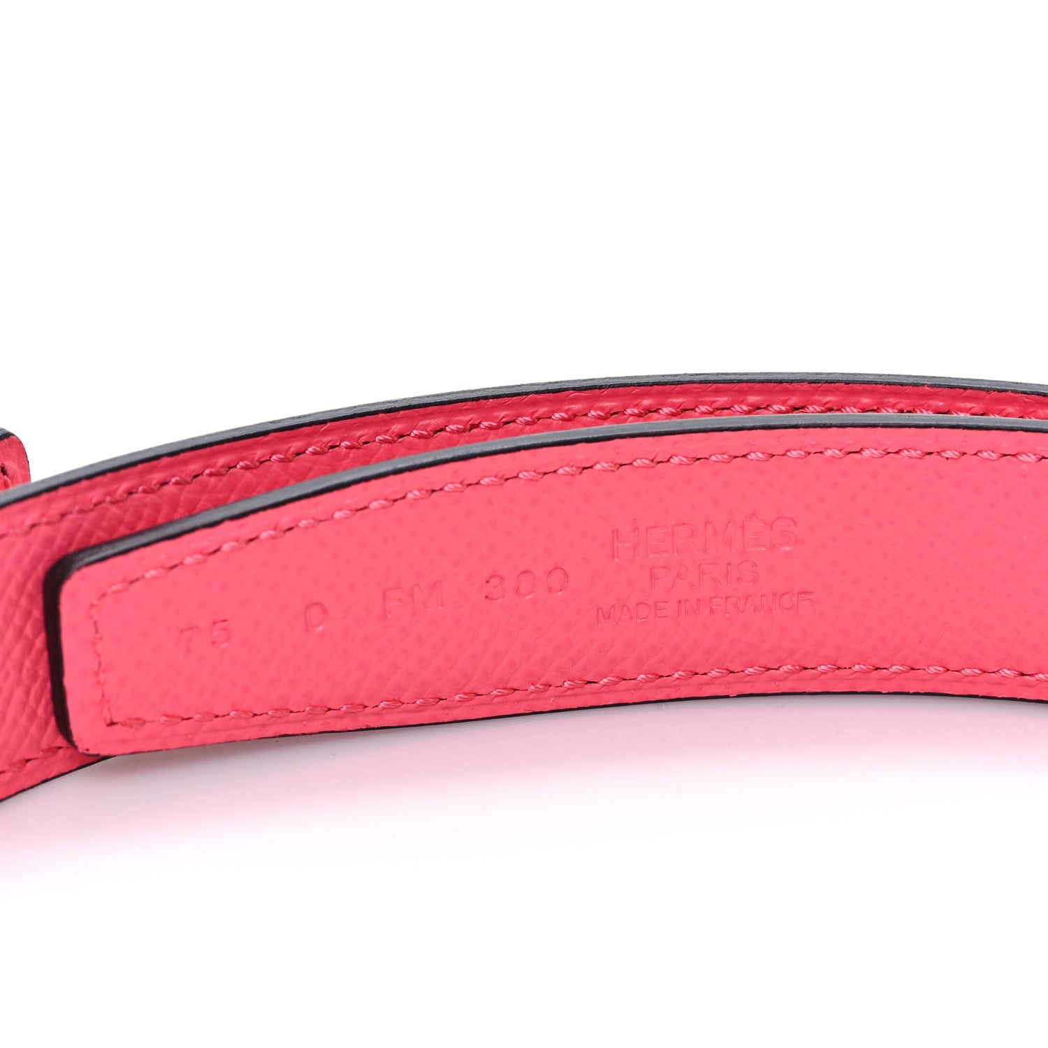 Hermes Epsom 24mm Belt Strap 75 Rose Azalee Rouge De Coeur 3 of 5
