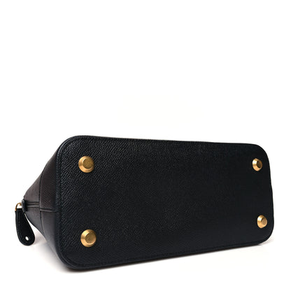Balenciaga Signature Grained Calfskin Logo S Ville Top Handle Bag Black White 5 of 13