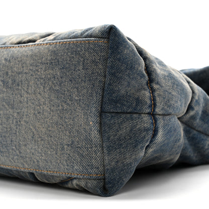Saint Laurent Denim Quilted Medium Loulou Puffer Monogram Chain Satchel Blue Cinnamon 10 of 10