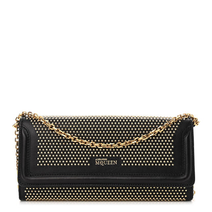 Alexander McQueen Calfskin Studded Wallet on Chain Black 1 of 9