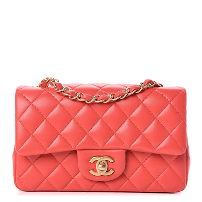 Chanel Lambskin Quilted Mini Rectangular Flap Red 1 of 10