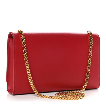 Saint Laurent Smooth Calfskin Medium Classic Monogram Kate Tassel Satchel New Red 2 of 12