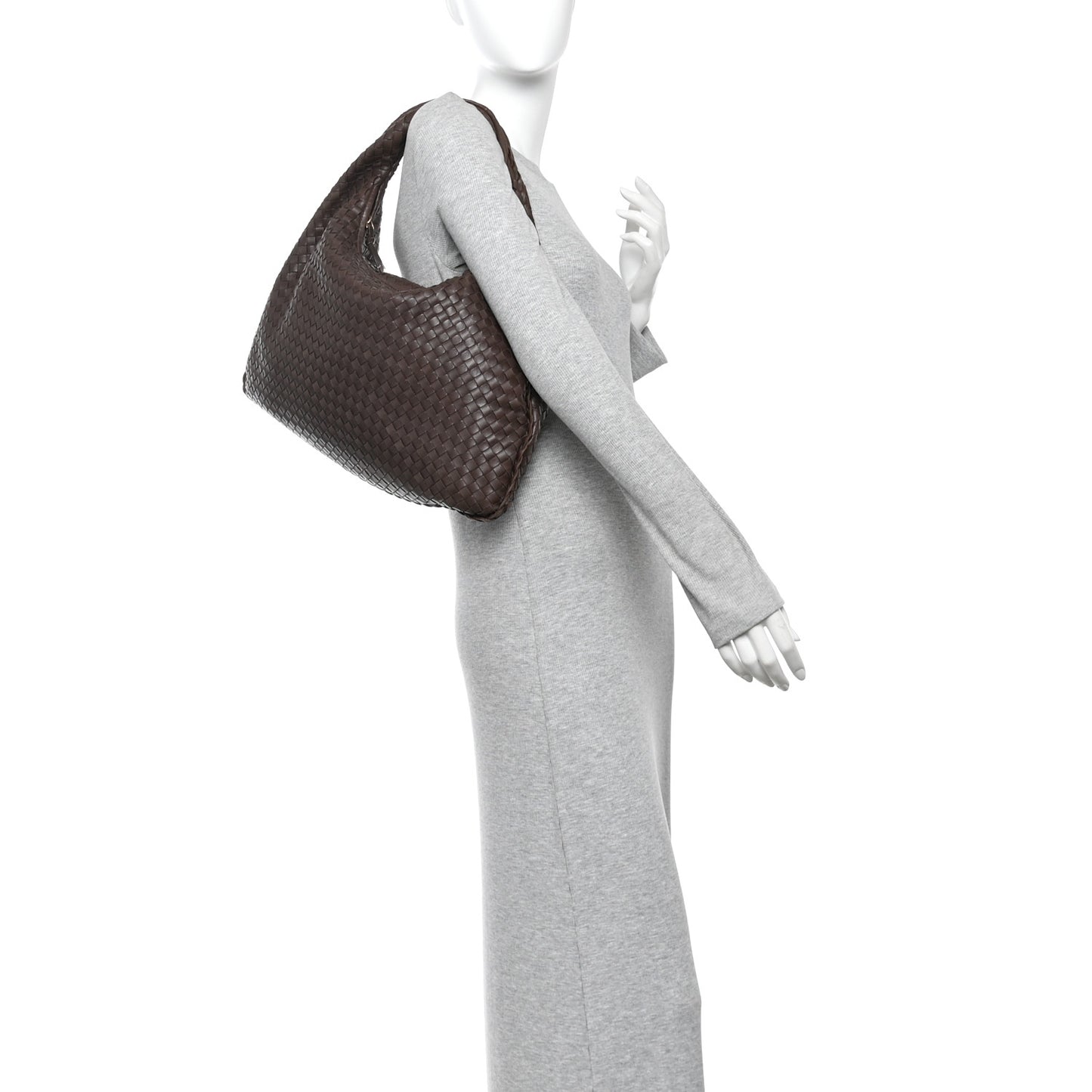 Nappa Intrecciato Medium Veneta Hobo Ebano