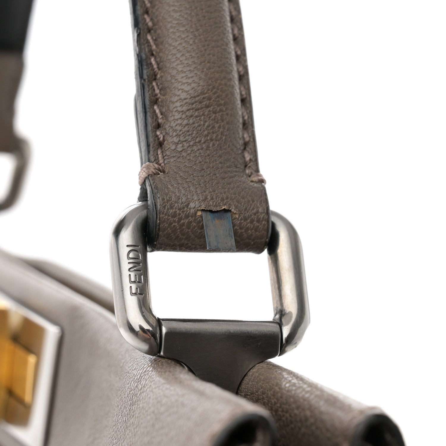 Fendi Goatskin Zucca Large Peekaboo Iconic Satchel Taupe Tobacco Moro Tortora 12 of 14