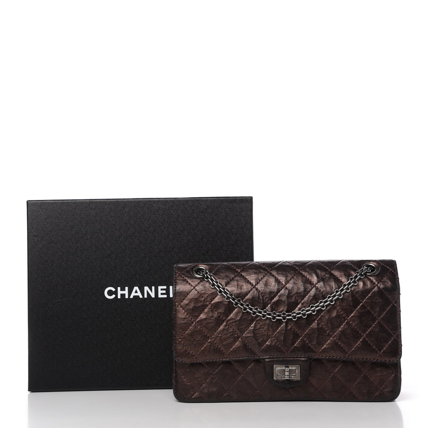 Metallic Aged Calfskin Quilted 2.55 Reissue 226 Flap Dark Copper