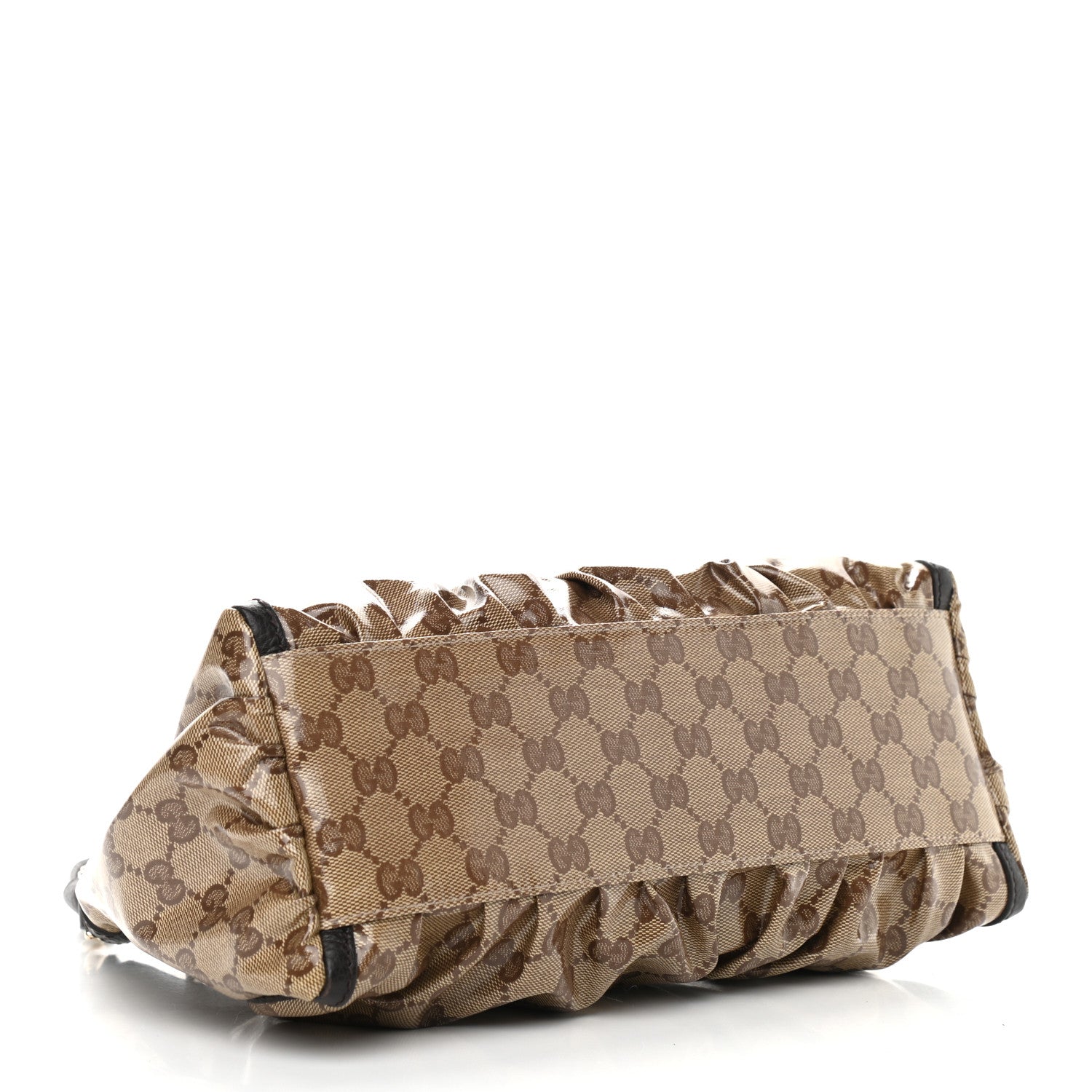 Gucci Crystal Monogram D Ring Gold Hobo Brown 4 of 9
