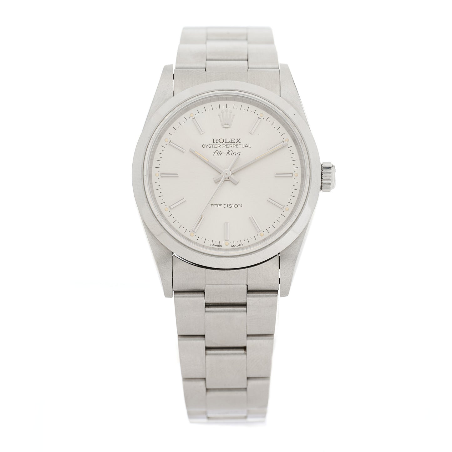 Stainless Steel 34mm Air-King Oyster Perpetual Precision Watch Silver 14000