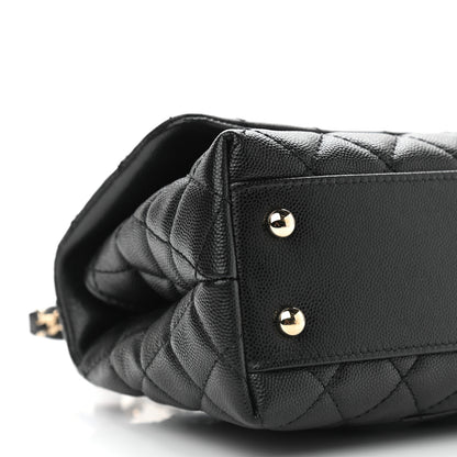 Chanel Caviar Lizard Embossed Quilted Mini Coco Handle Flap Black 7 of 8