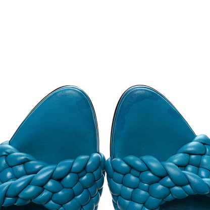 Bottega Veneta Nappa Twisted Padded Intrecciato Curve Slide Sandals 39 Bleuette 8 of 8