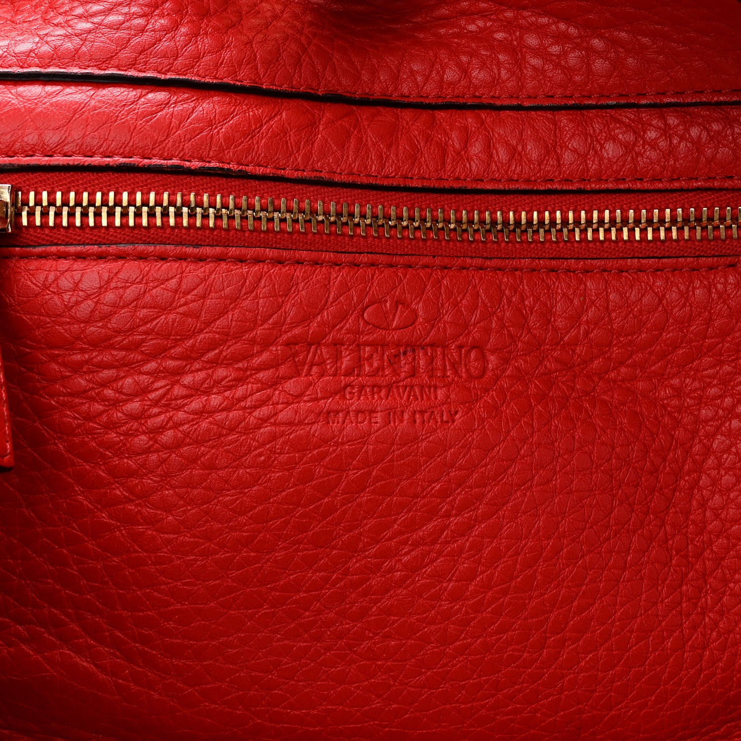 Valentino Garavani Pebbled Calfskin Small Rockstud Tote Deep Orange 5 of 8