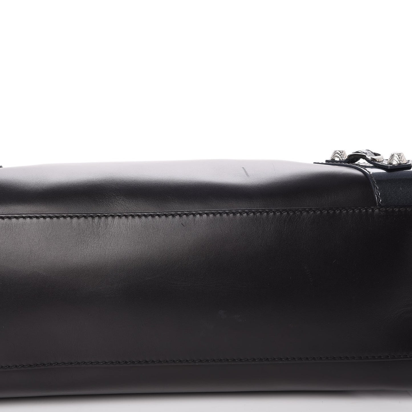 Smooth Calfskin Metallic Patent Giant 12 Silver Hardware City Black Gris