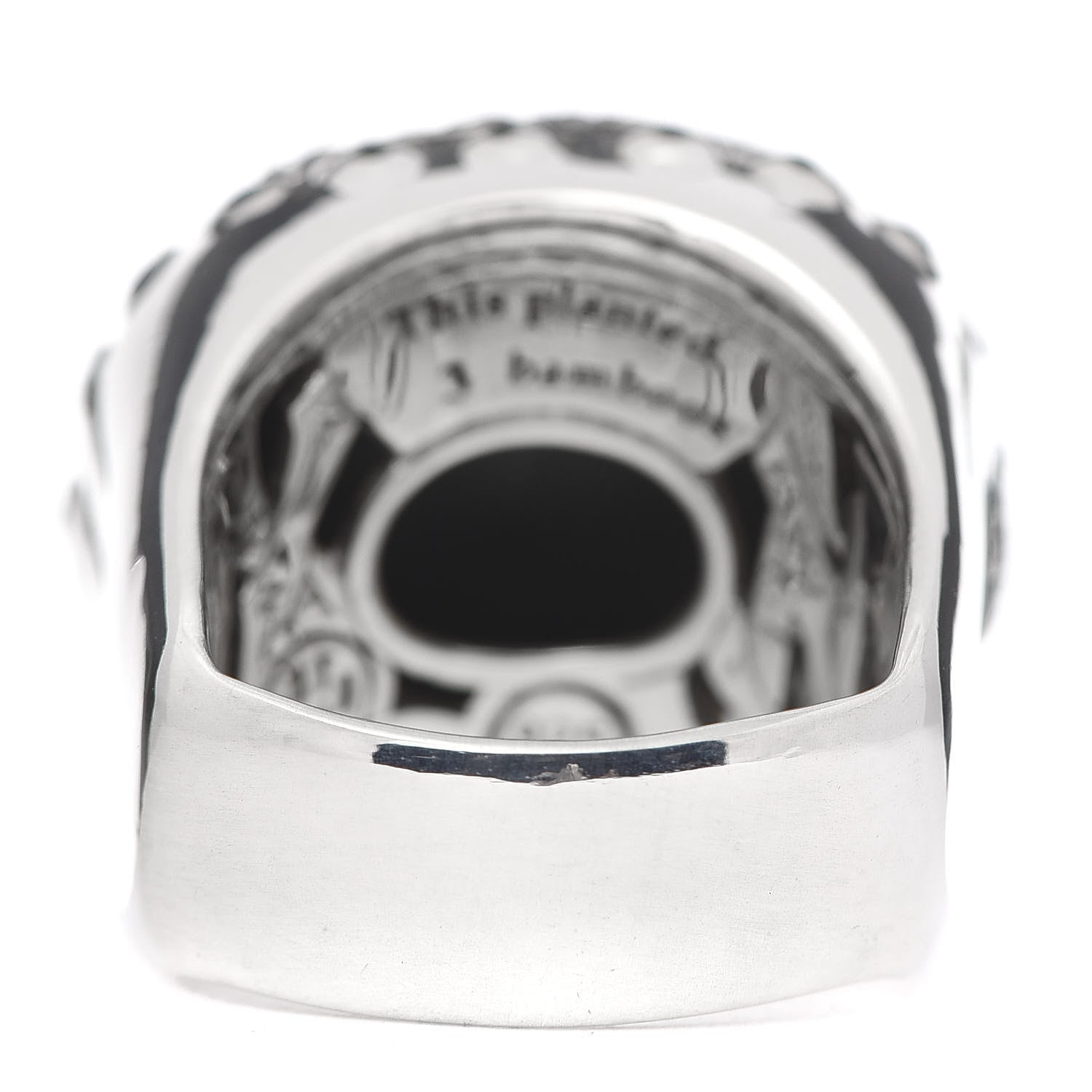 John Hardy Sterling Silver Hematite Black Spinel Bamboo Dome Ring 54 7 4 of 7