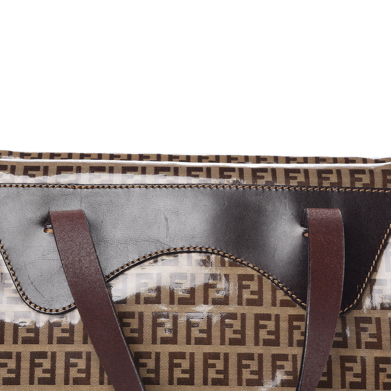Fendi Vinyl Zucchino Tote Tobacco 8 of 13