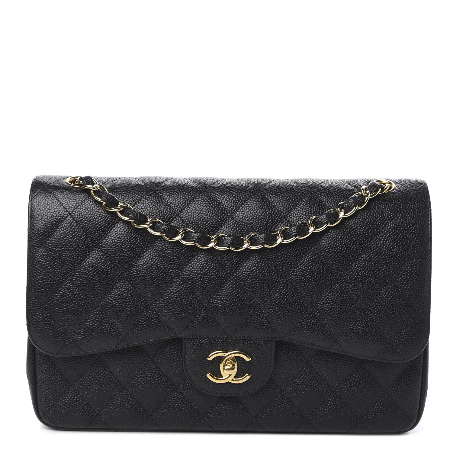 Chanel Caviar Quilted Jumbo Double Flap Black 1 of 12