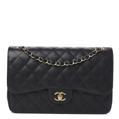 Chanel Caviar Quilted Jumbo Double Flap Black 1 of 12