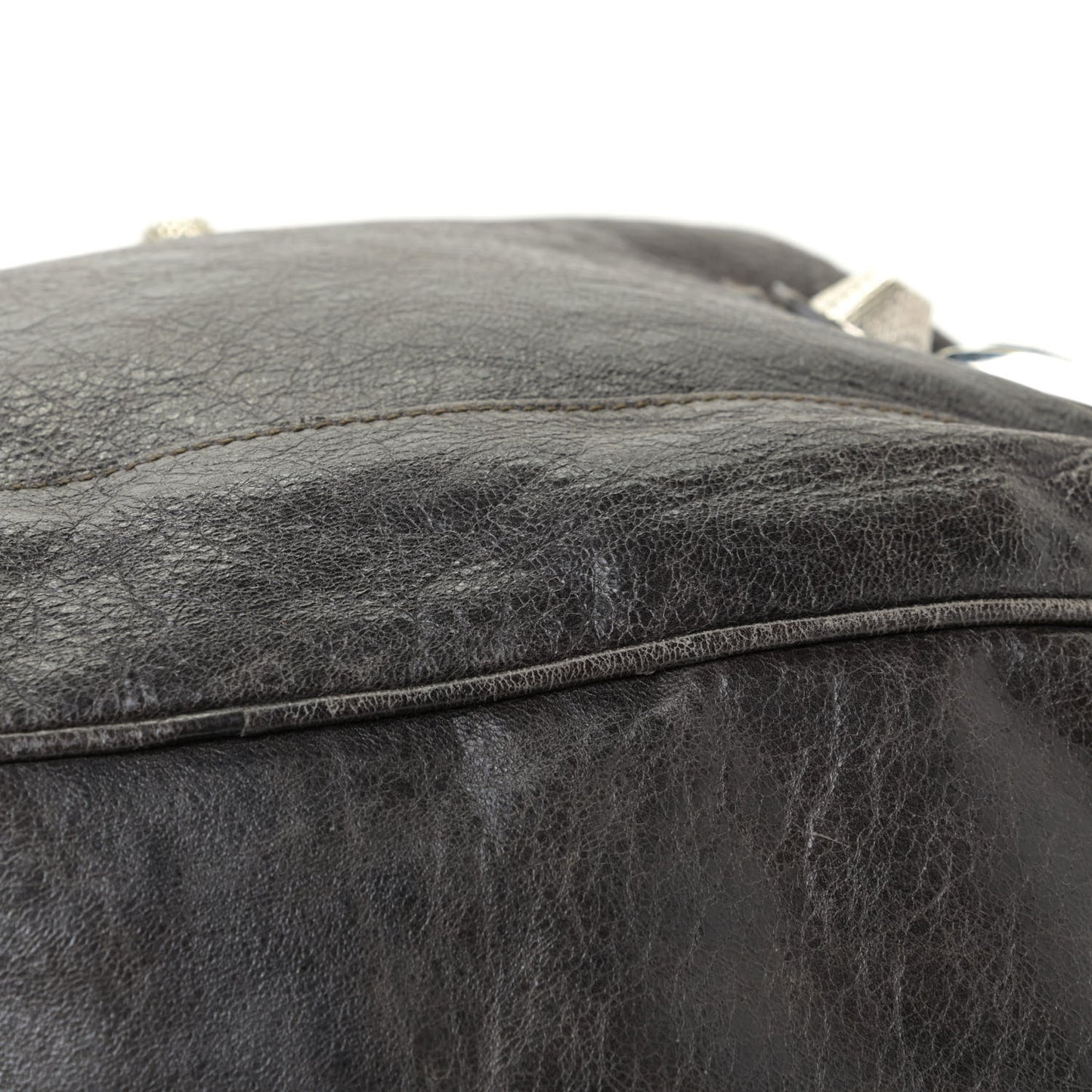 Agneau Giant 12 Silver Hardware Office Tote Charbon