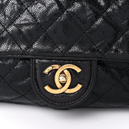 Chanel Crumpled Grained Calfskin Quilted Large Shiva Flap Black 13 of 13