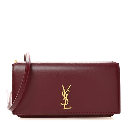 Saint Laurent Smooth Calfskin Monogram Phone Holder Crossbody New Dark Bordeaux 1 of 10