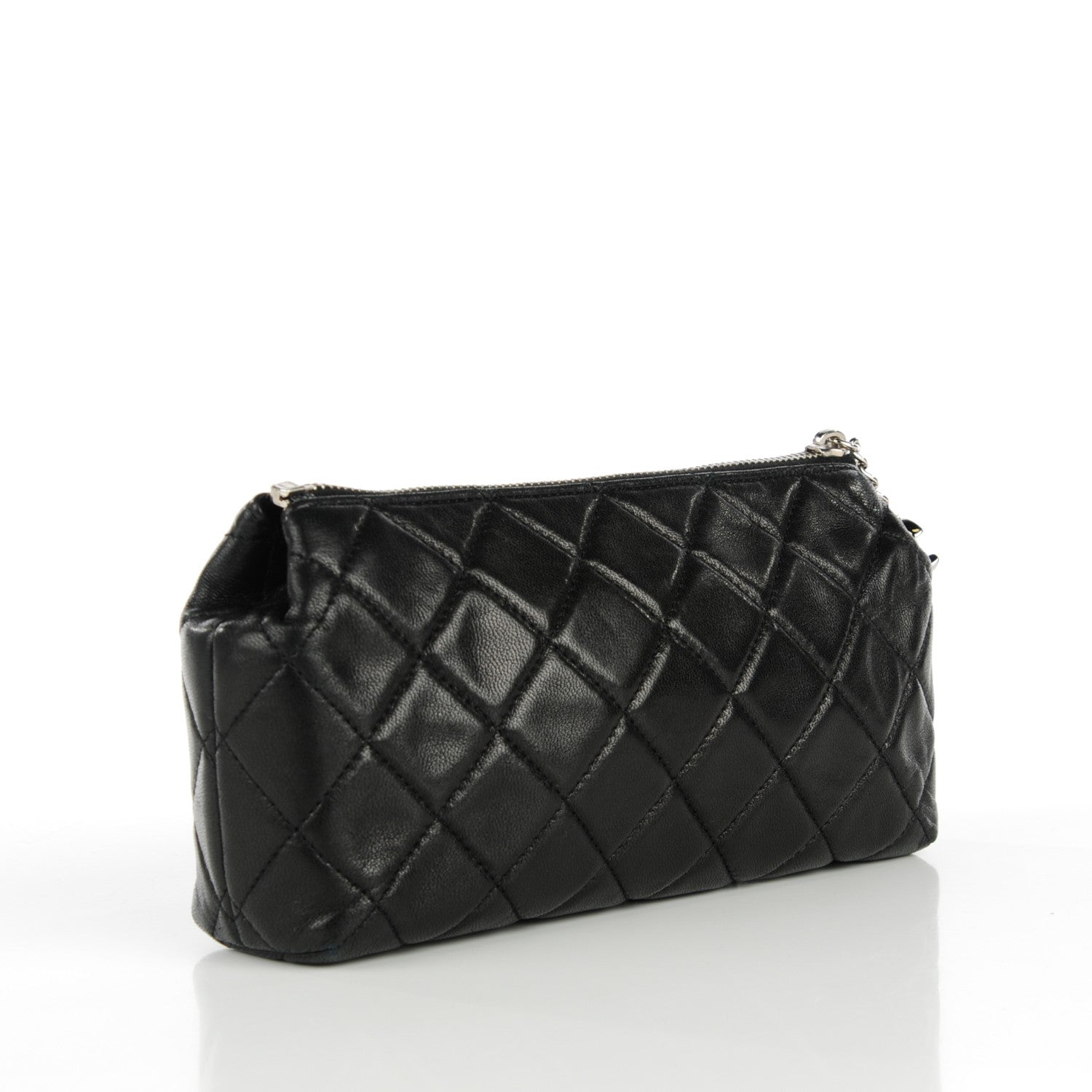 Chanel Lambskin Quilted Small Cosmetic Case Black 3 of 7