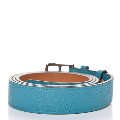 Hermes Taurillon Clemence Etriviere 32mm Belt 105 Turquoise 3 of 8