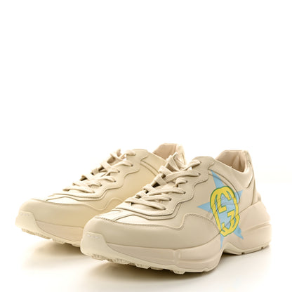 Gucci Apollo Calfskin Star Interlocking G Mens Rhyton Sneakers 10.5 Ivoire 3 of 9
