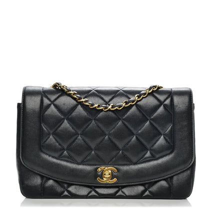 Chanel Lambskin Quilted Medium Single Flap Navy Blue 1 of 10