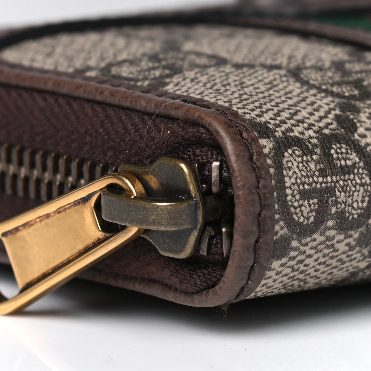 Gucci GG Supreme Web Ophidia Zip Around Card Case Brown 5 of 8