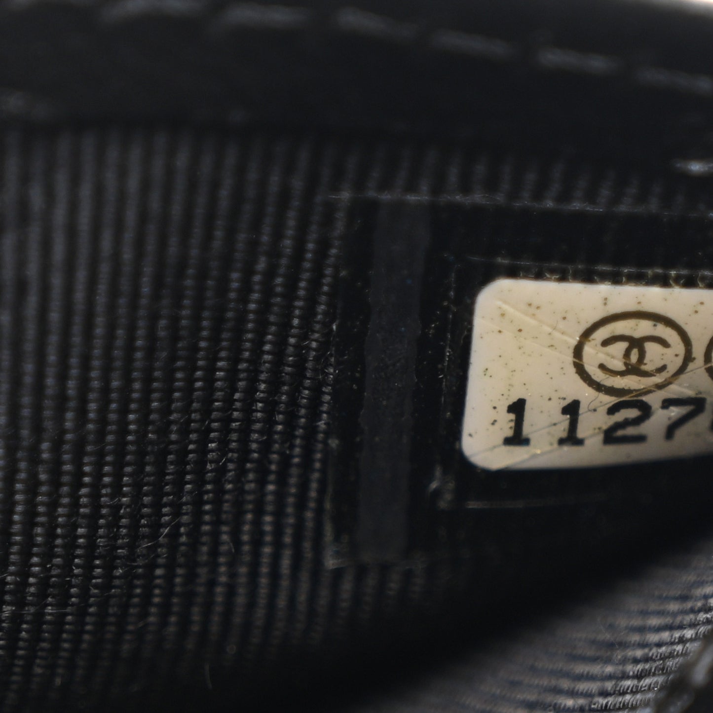 Lambskin Perforated Yen Wallet Black