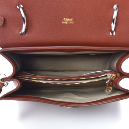 Chloe Shiny Grained Calfskin Medium Aby Day Shoulder Bag Sepia Brown 5 of 10
