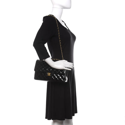 Chanel Patent Quilted Medium Double Flap Black 2 of 13