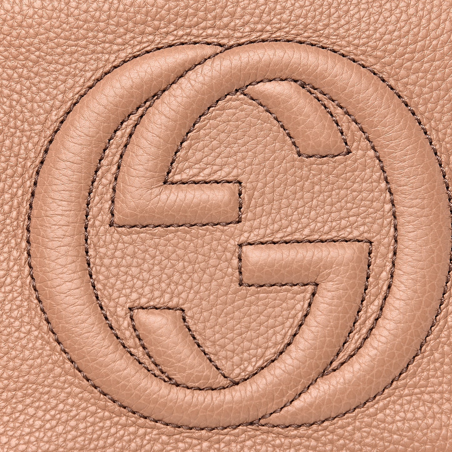 Pebbled Calfskin Small Soho Disco Bag Rose Beige