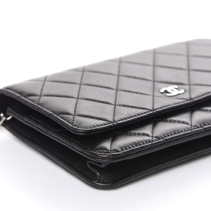 Chanel Lambskin Quilted Wallet On Chain WOC Black 9 of 10