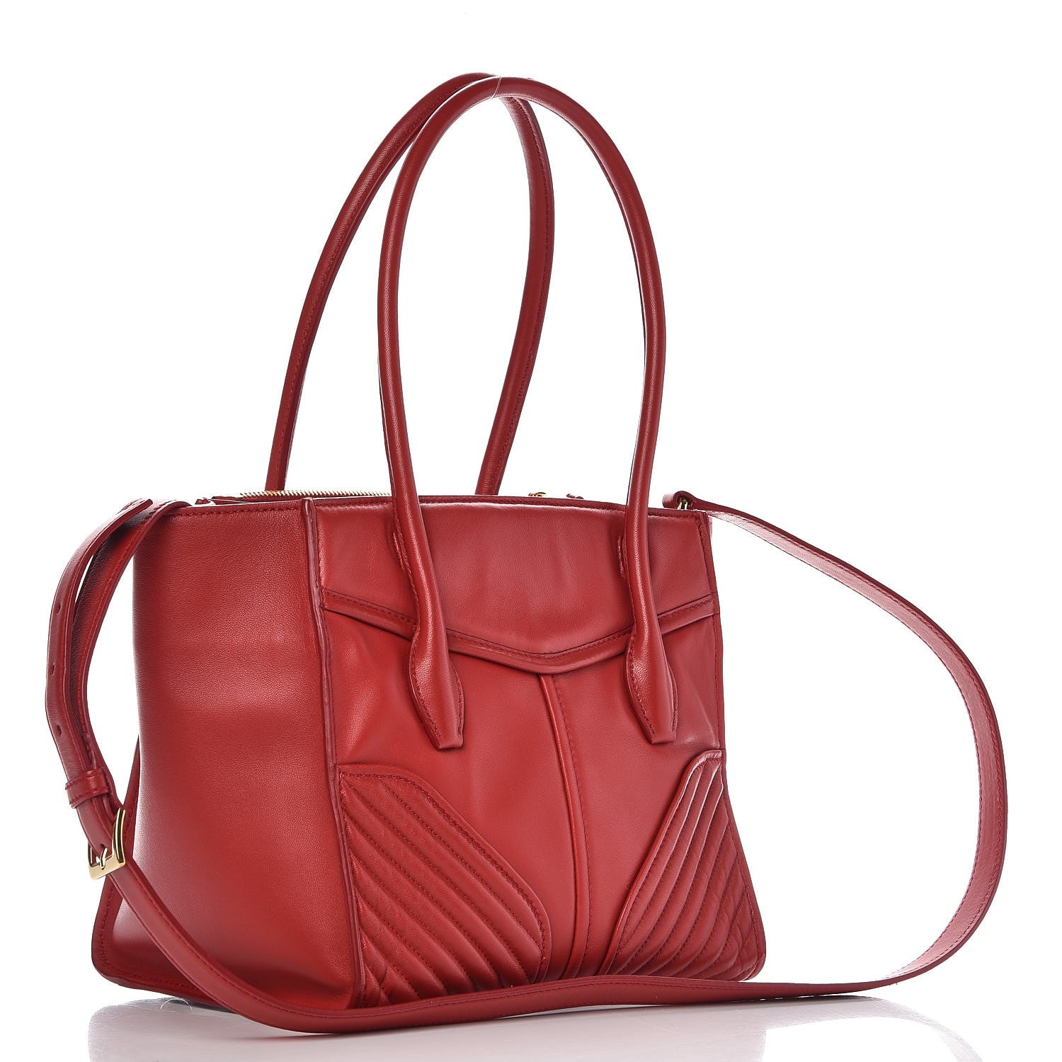 Miu Miu Nappa Matelasse Biker Tote Fuoco 3 of 12