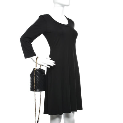 Chanel Lambskin Chevron Quilted Handle With Chic Bucket Bag Black 3 of 8