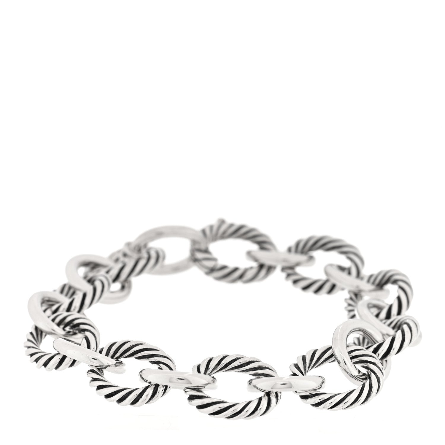 David Yurman Sterling Silver 10mm Medium Oval Link Bracelet 1 of 3