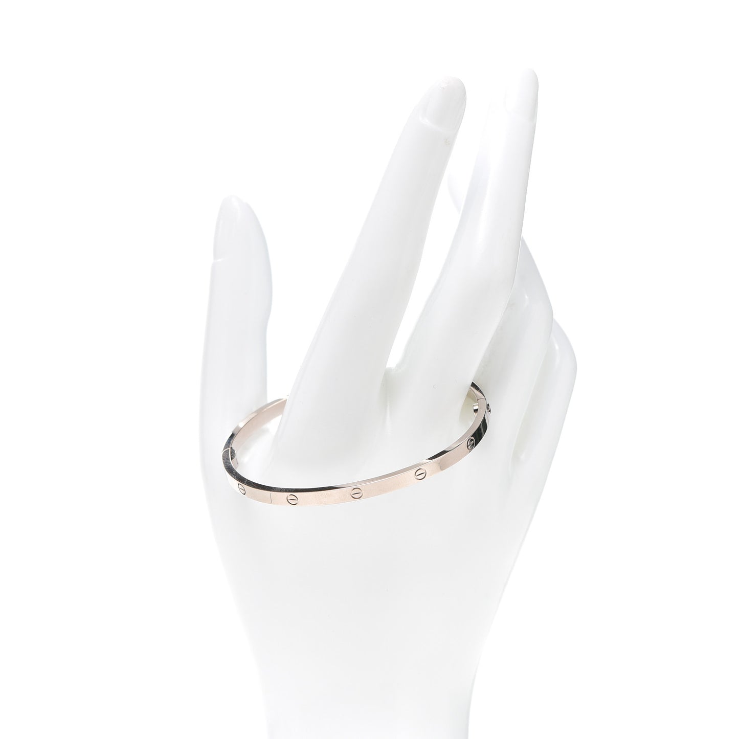 18K White Gold Small LOVE Bracelet 17