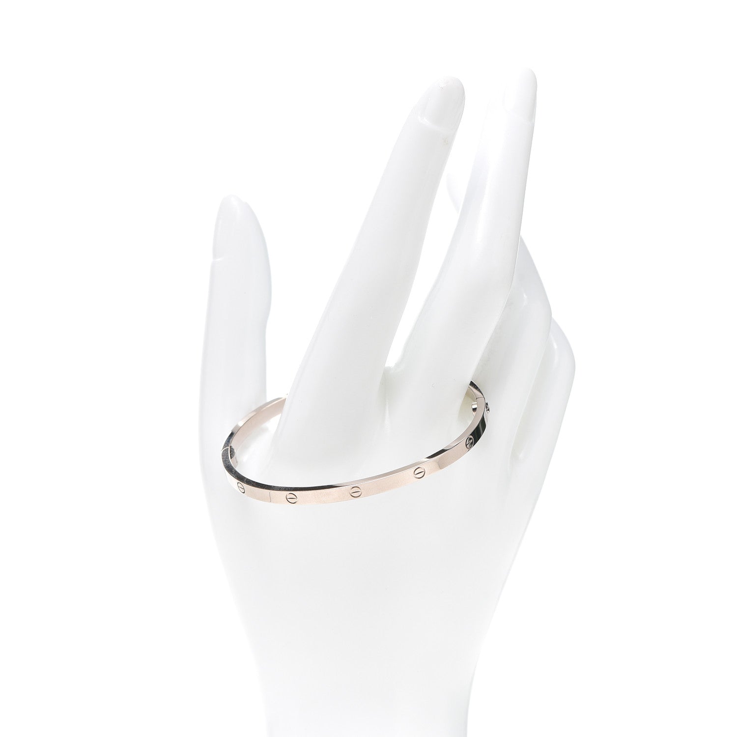 Cartier 18K White Gold Small LOVE Bracelet 17 2 of 4