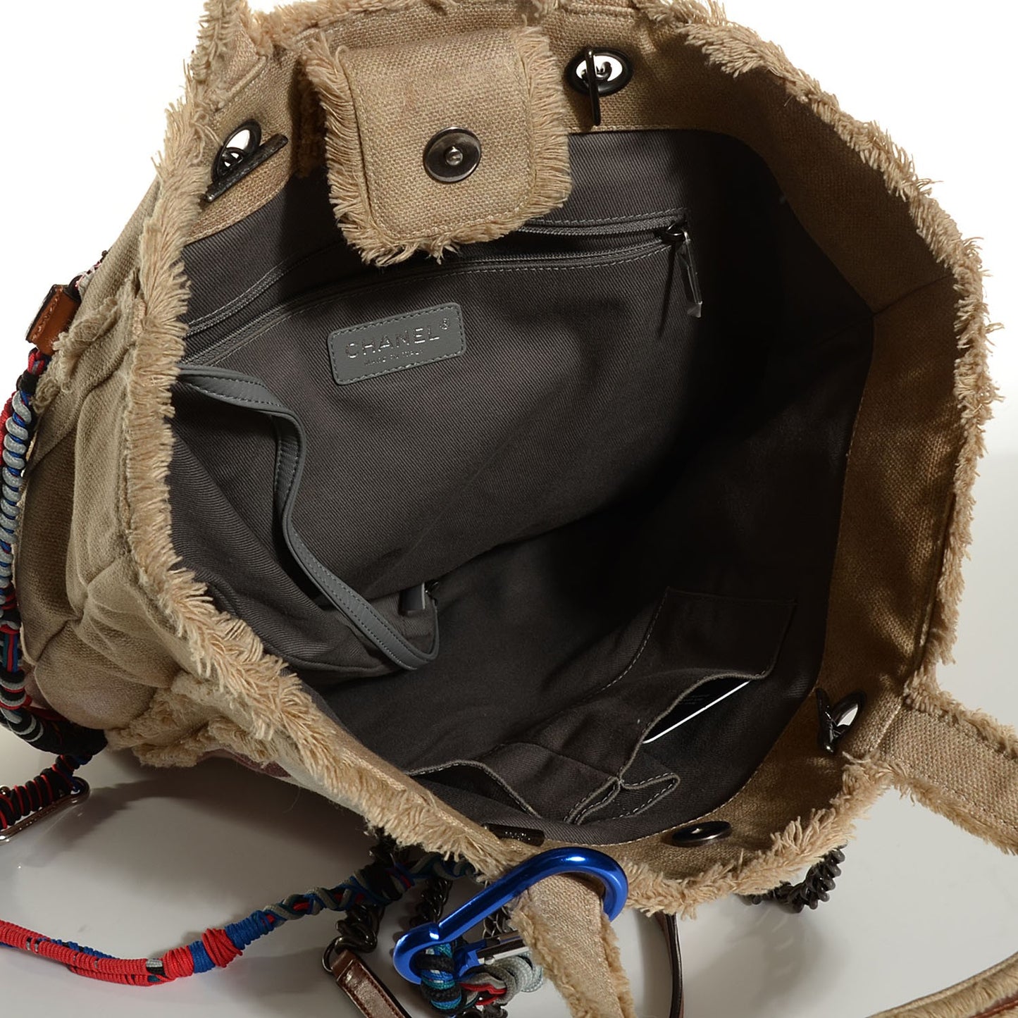 Canvas Large Graffiti Tote Beige